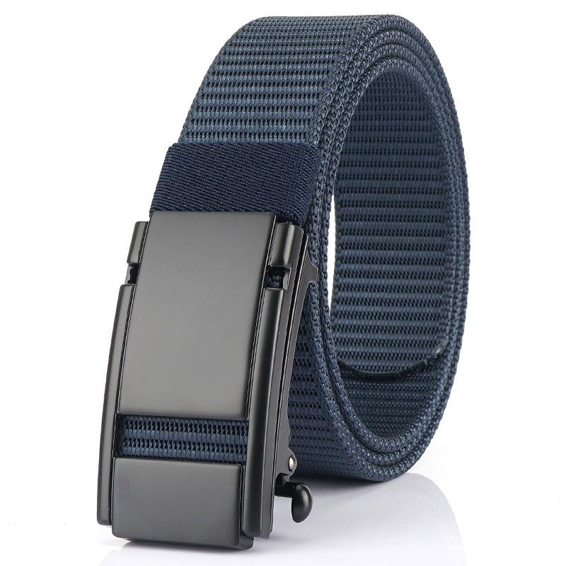 Новый мужской ремень для поездок на работу с автоматической пряжкой из нейлона, универсальный двухслойный толстый ремень для отдыха на природе
