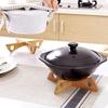 Durable Cross Pot Holder Bamboo Anti-Slip Pot Base Bracket Drain Anti-Scalding Casserole Rack Kitchen Gadget