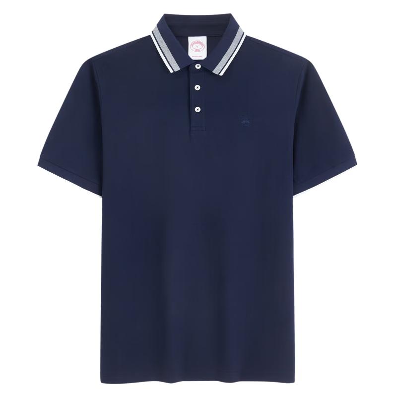 Мужская летняя рубашка-поло Brooks Brothers с цветовыми блоками и окантовкой