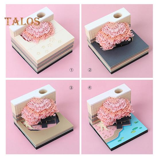 3D-календарь со светодиодной подсветкой, художественная бумажная скульптура, домик на дереве, отрывной календарь с подсветкой, специальное бумажное украшение для рабочего стола