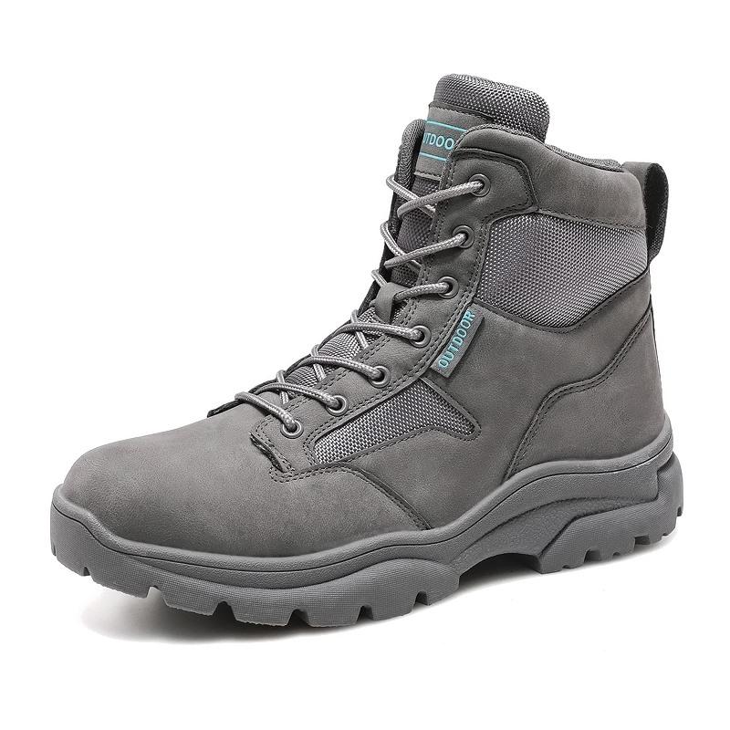Men's High-top Hiking Boots Outdoor Shoes Military Boots Rubber Sole Large Size39-46
