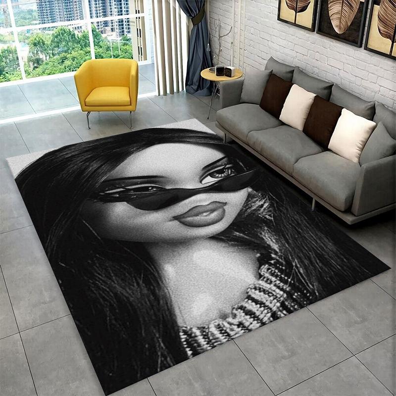 Bratz Doll Kawaii Girl Cartoon Carpet Rug for Playroom Bedroom Living Room Sofa Home Decor,kid Game Area Rug Non-slip Floor Mat