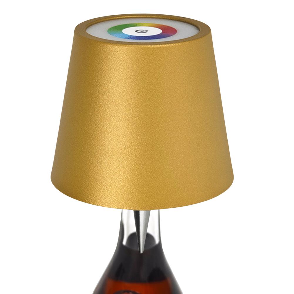 Светодиодная настольная лампа, перезаряжаемая, 2000 мАч, металлическая, с регулируемой яркостью, лампа-бутылка с плавной регулировкой яркости, светодиодная лампа-бутылка для вина, семейный ресторан и бар