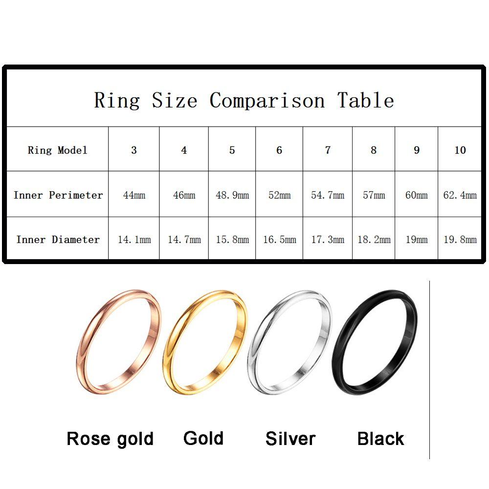 Women Girl Size 3-10 Party Jewelry 2MM Thin Ring Stainless Steel Plain Band Finger Knuckle