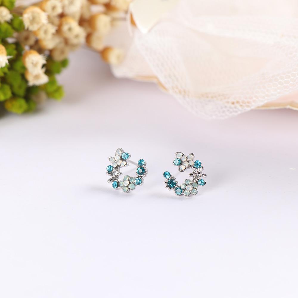 Cute Small Wreath New Colorful Fashion Metal Earring Stud Earrings Flower Circle Drop Earrings
