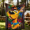 1 шт. Плед Scooby Doo Арт для улицы, легкий фланелевый, мягкий и теплый, всесезонный, для улицы, кемпинга, гостиной, офиса, L1106011
