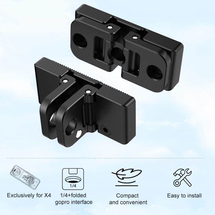 Для Insta360 X4 / X3 PULUZ Быстросъемная складная база 1/4 дюйма (черный)