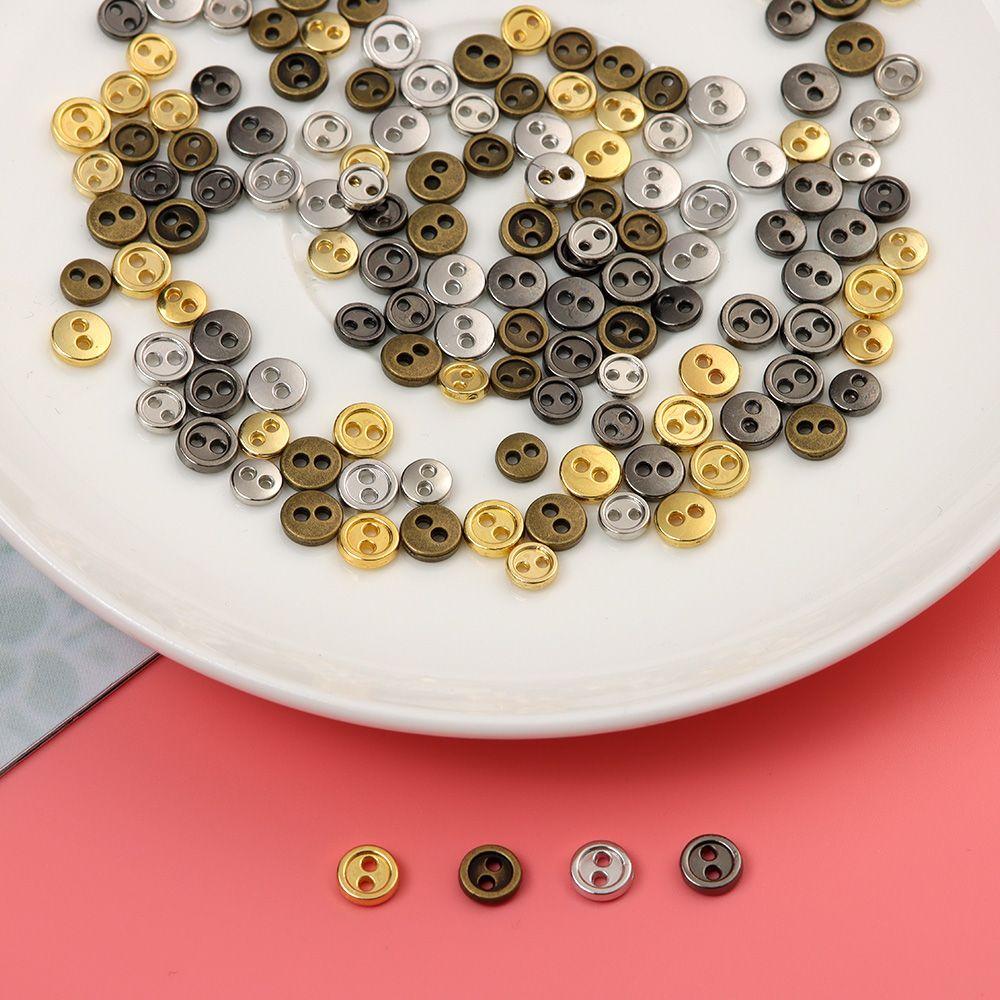 Accessories Two Holes Clothing Sewing Craft Dolls Strap Buckles DIY Doll Clothes Mini Metal Buttons