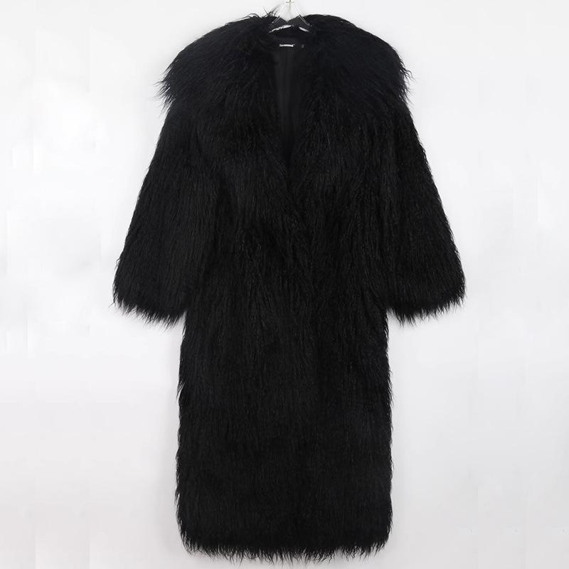 Women's Long Casual Loose And Warm Fur Coat In Large Size
