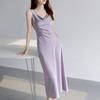 Acetate Texture Satin Collar Suspender Dress for Women In Summer Slim Waist-hugging Sleeveless Skirt