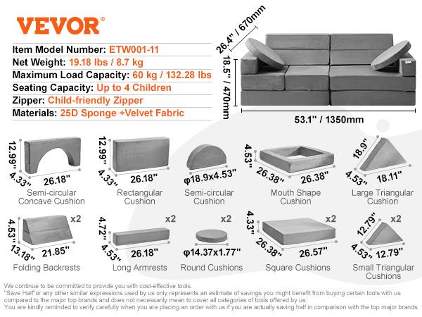 SucceBuy Игровой диван Детский диван Диван из пены для малышей с высокой плотностью 25D для игр, творчества, сна Детская мебель