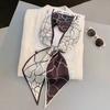 Luxury Design Long Silk Scarf Women Summer Fashion Bag Handle Ribbon Ladies Horse Print Headband Small Hair Scarves Female