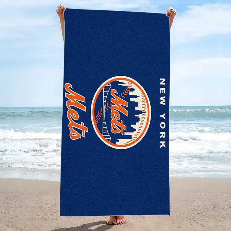 New York Mets Print Beach Towel, Large Soft Quick Dry Towel for Beach Camping Swimming