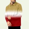 Мужская осенне-зимняя толстовка на молнии с длинным рукавом, трехцветный градиент, повседневная, свободного кроя, для повседневной носки
