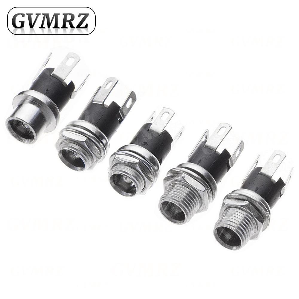 10PCS DC025M 5.5*2.1/2.5mm DC Socket With Nut 5.5x2.1/5.5x2.5 mm DC Power Jack Socket Female Panel Mount Connector