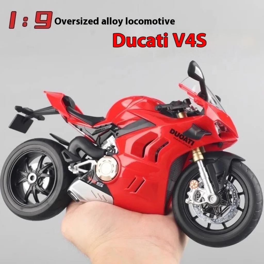 Масштаб 1/9 Ducati Panigale V4S Внедорожный Автоцикл Сплав Литье под Давлением Модель Мотоцикла Звук и Свет Настольное Украшение Серия Дисплеев Подарки