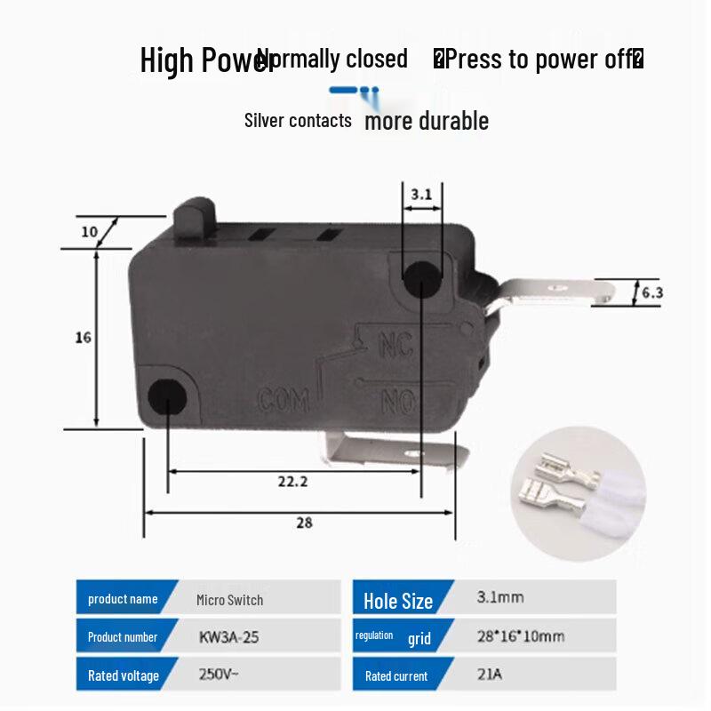 Lixian KW3A-0B Normally Closed Micro Switch