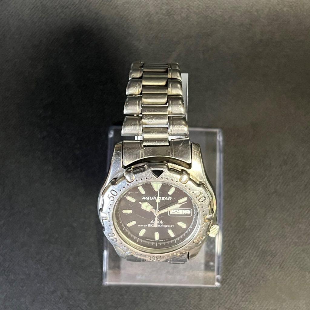 Б/у [Рабочий предмет] SEIKO ALBA AQUA GEAR V733-6A11 КВАРЦЕВЫЕ часы батарея заменена работа подтверждена серебристый