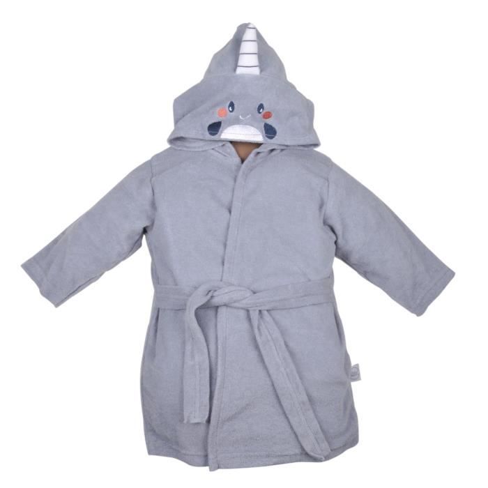 Peignoir - Li - 18-24 mois - Gris - Coton 75% - Douillet - Lavable 40°C