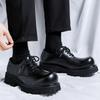 Derby Thick Soled Shoes Fashionable and Trendy Men's Design Styles Leisure Outdoor Party Youth Black Daily Office Shoes Hot