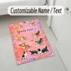 Dog Theme Crystal Velvet Rug Personalized Custom Name Text Soft Floor Mat Home Decor