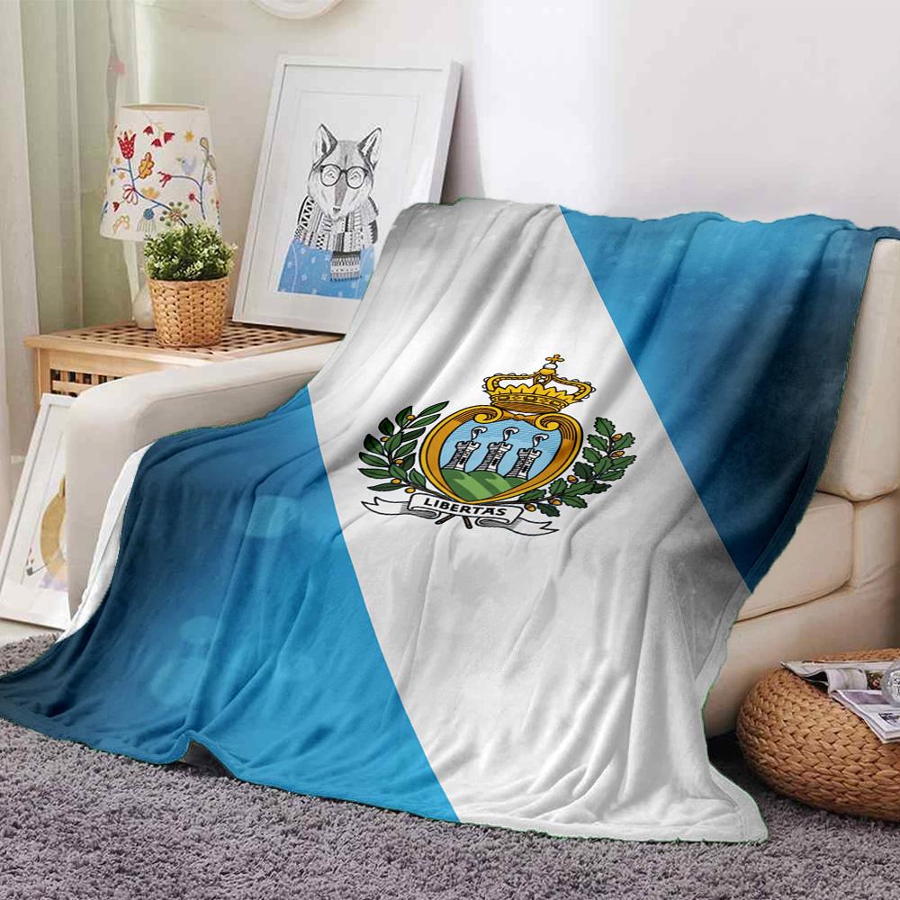 San Marino Print Flannel Blanket High Quality Warm Comfortable Cover for All Seasons Perfect for Gifts Home Decor