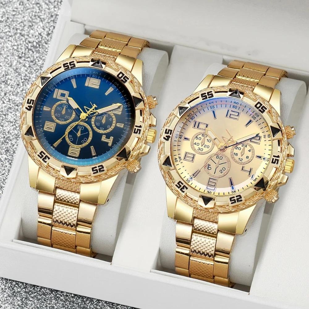 Stainless Steel Band Men's Business Watches Gold Wristwatch Creative Men Quartz Watches Male Gift