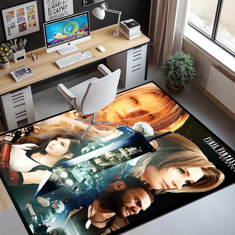 Final Fantasy Pattern Rug, Indoor/Outdoor Mat, for Picnic, Gameroom, Bedroom, Office, Living Room, Home Decor Carpet, Birthday Gift