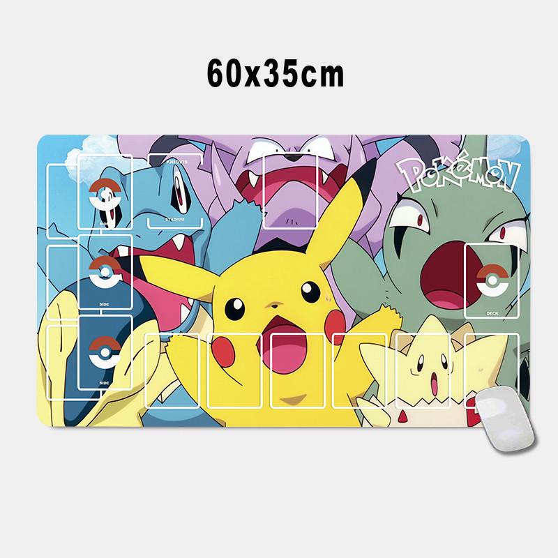 Large Pokemon Pikachu TCG Playmat Extended Rubber Card Mat with BattleDeck Zones