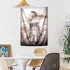 Star Player Kylian Mbappé Retro Tapestry Rustic Farmhouse Made for Studio Wall Living Room Bedroom Four Seasons Hand Painted Style Gift for New Home