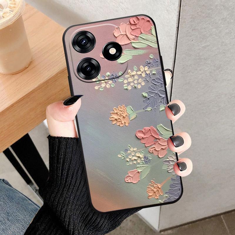 Для Tecno Spark 10 Чехол Задняя крышка Spark10 Милый Мультяшный Цветок Череп Мягкий Силикон Чехлы для Телефона Для Tecno Spark 10C Fundas Coque