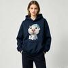 Cute Cat Pajamas Graphic Hoodie Unisex Oversized Pullover Streetwear Funny Kitten Print Casual Sweatshirt Y2K Harajuku Tops