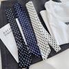 2025 Korean Style Polka Dot Scarf Necktie Headband Tied Hair, Women'S High-End Scarf, Autumn And Winter Thin Neck Protection Scarf, Long Strip