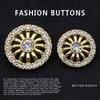 10Pcs Round Metal Buttons Retro High-End Exquisite Sweater Cardigan Cashmere Big Clothes Buttons Daquan