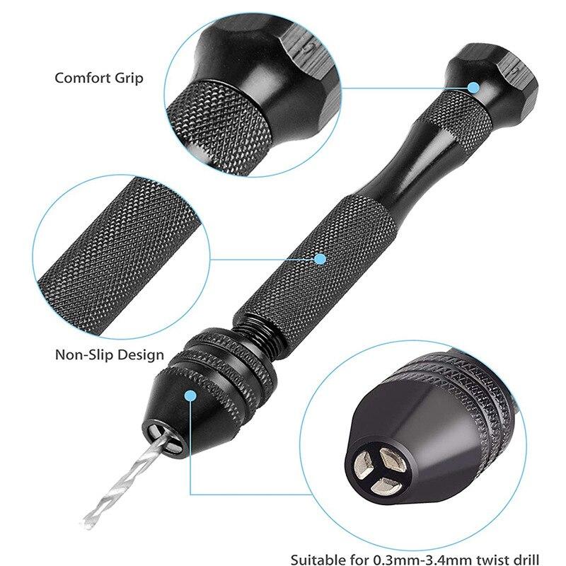 Мини-набор инструментов с черным ручным спиральным сверлом 10 шт. спиральные сверла для жареного теста для деревообработки сверление вращающихся отверстий в дереве инструменты