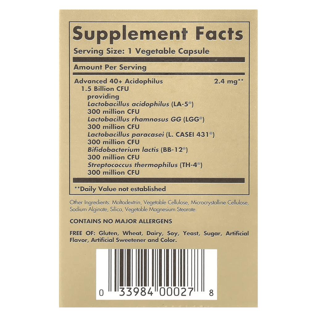 Advanced 40+ Acidophilus, Veggie Capsules 60