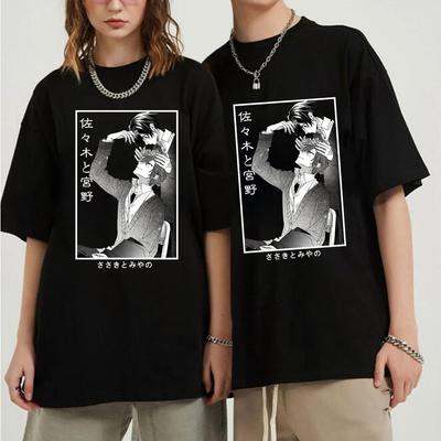 2023 Япония Unisexga Sasaki и Miyano Смешная футболка Cool Unisex/Унисекс Мода Harajuku Футболка с коротким рукавом Унисекс