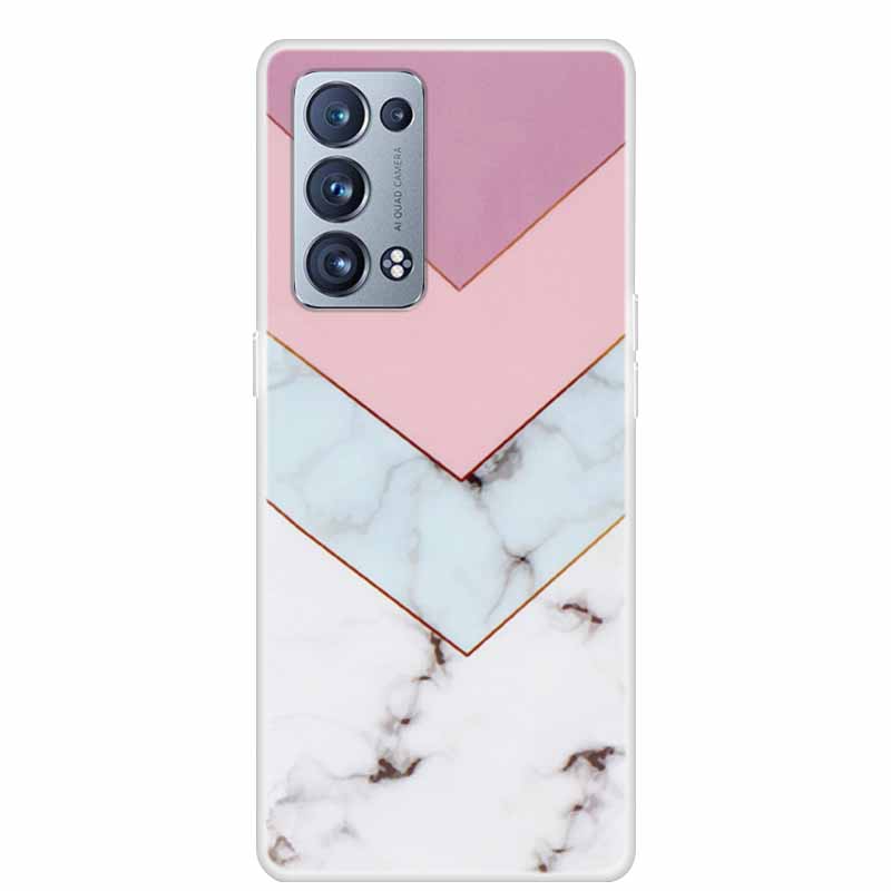For OPPO Reno 6 Pro Plus 5G Case Reno6 Clear Marble Soft TPU Silicone Back Cover For OPPO Reno6 5G Phone Case Funda Bumper 6pro+