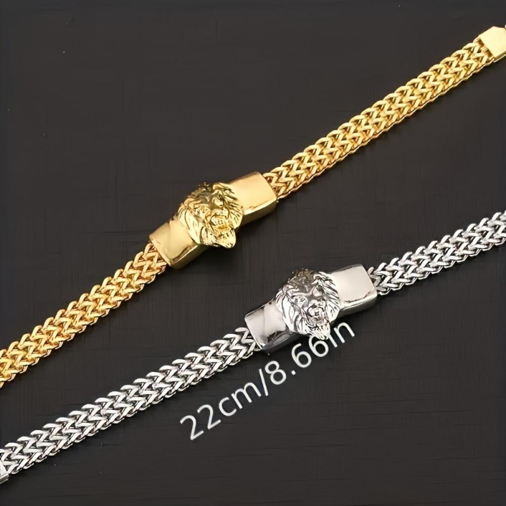 1 модный и доминирующий браслет с головой льва для мужчин, модный хип-хоп панк-рок ювелирный подарок