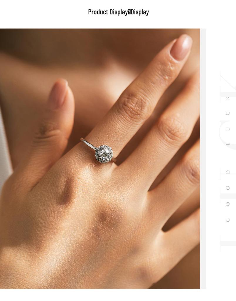 Elegant Moissanite S925 Sterling Silver D-Color Ring for Women - 50-Point High-End Ins Style.