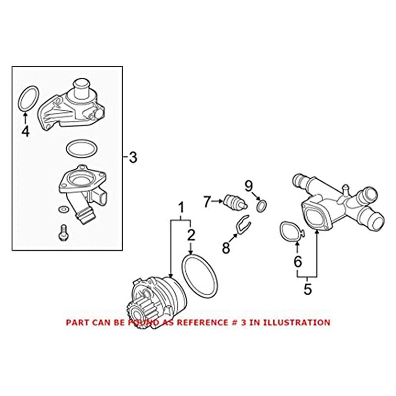 Thermostat Housing Cooling System Outlet Pipe Housing Thermostat Assembly 03L121111AC For Skoda A3/S3 Passat CC Parts-M53K