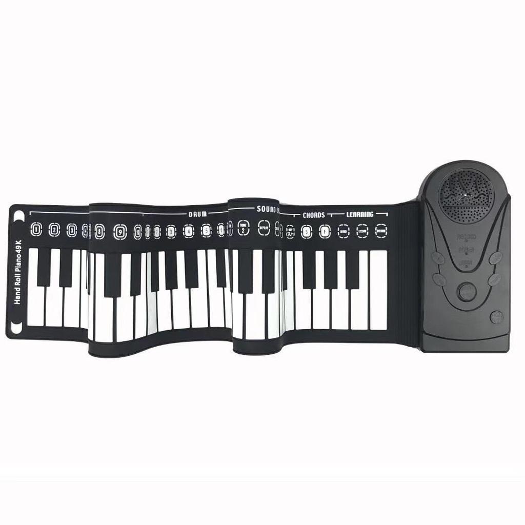 Портативное мягкое сворачивающееся пианино с 49 клавишами для детей, позволяющее им легко практиковаться и осваивать навыки игры на фортепиано.