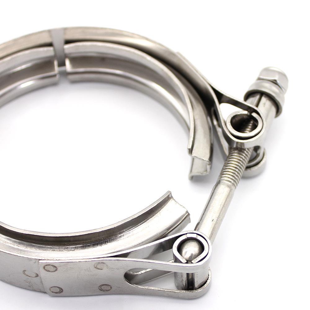 Universal Stainless Steel Car Exhaust Pipe Clamp with V-Type Buckle Flange – 304 Grade