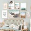 Тропическое море пляжные волны постер кокосовая пальма мост грузовик холст живопись скандинавское настенное искусство картины для гостиной домашний декор