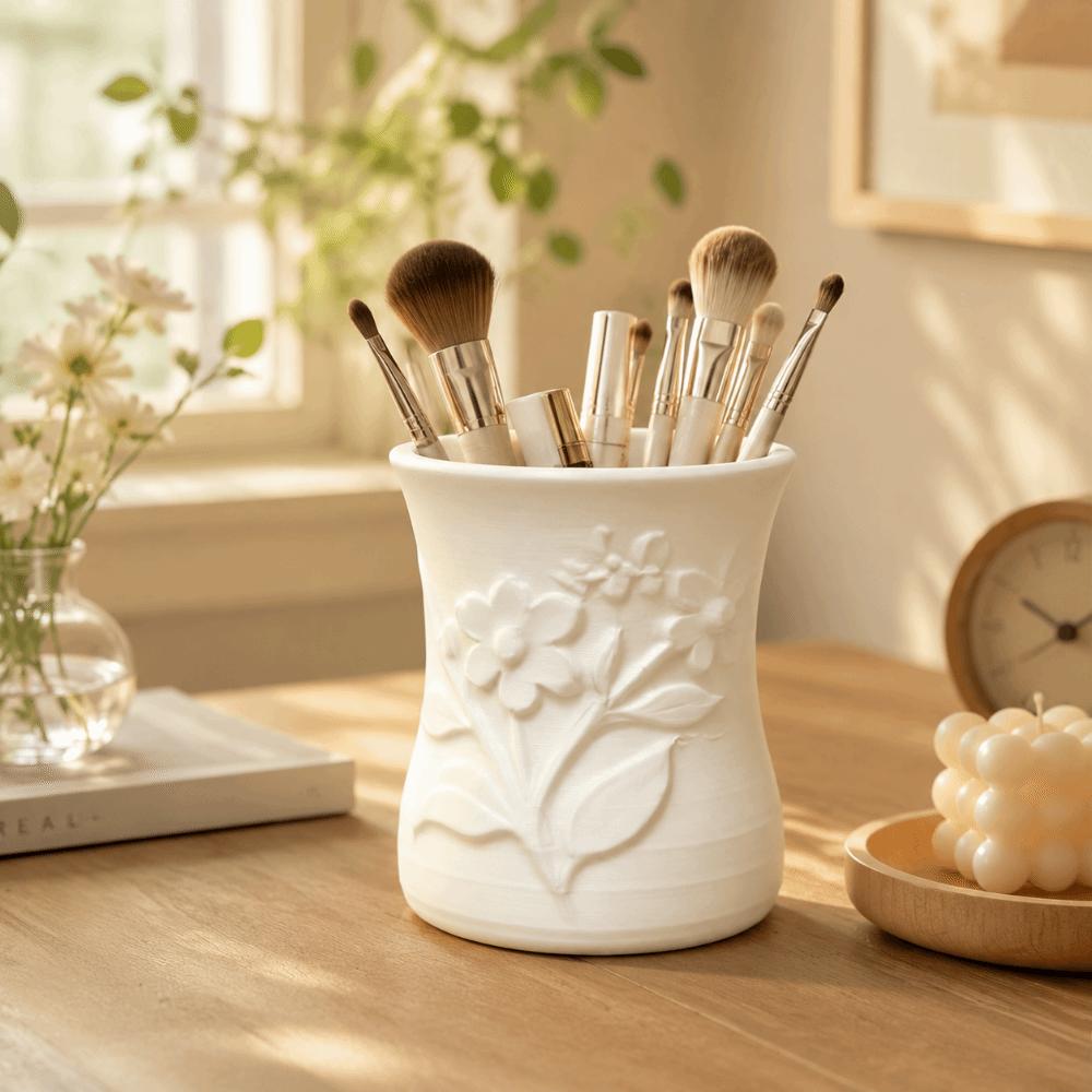 Multi Functional Storage Box 3D Printed Pen Holder Light Luxury Flower Vase Desktop Decoration