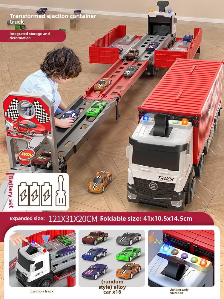 Детский трансформирующийся набор для хранения машин и гоночной трассы для мальчиков (Возраст 3-6 лет)