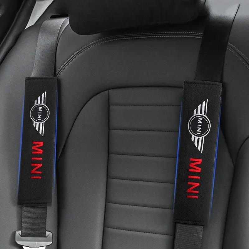 For Bmw Mini 1/2pcs Car Safety Seat Belt Cover Shoulder Protector Pads For Mini Cooper One S JCW F55 F56 F57 F60 R50 R53 R56 Aut