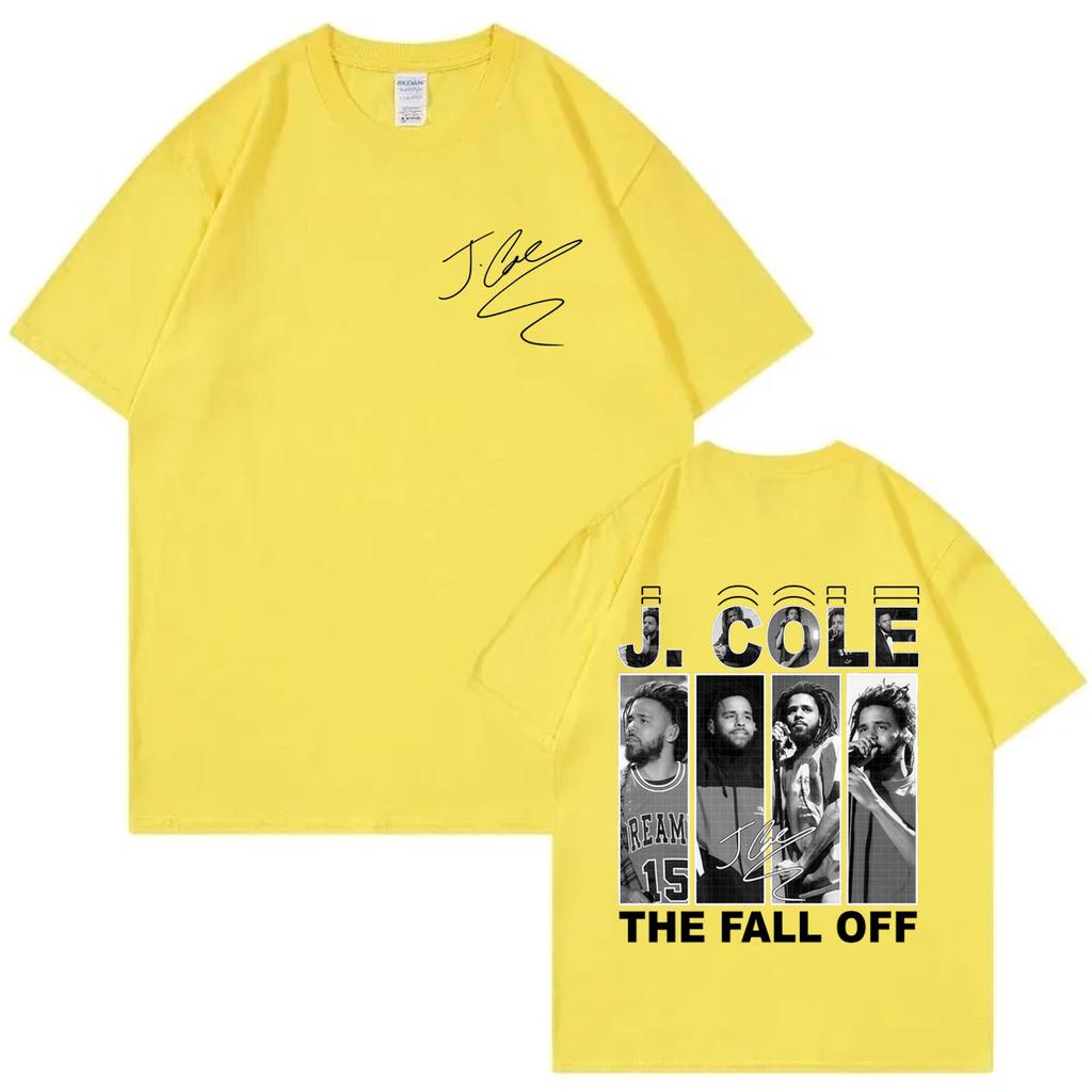 Рэпер J Cole The Fall Off Tour 2026 Графические футболки Мужские Хип-хоп Винтажные Футболки с коротким рукавом Повседневная Мода Свободная Футболка