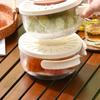 Двухъярусная корзина для мытья овощей и фруктов, кухонное сито, пластиковая, складная ручка, сито для риса, контейнер для овощей и фруктов в холодильник