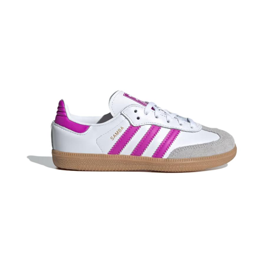 Adidas Originals SAMBA OG Leather Low top Kids' Skateboarding Shoes White Purple Gray Children Aged 3 7 Years Old IE8848